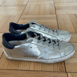 Golden Goose Super-Star Silver and Navy, size 36